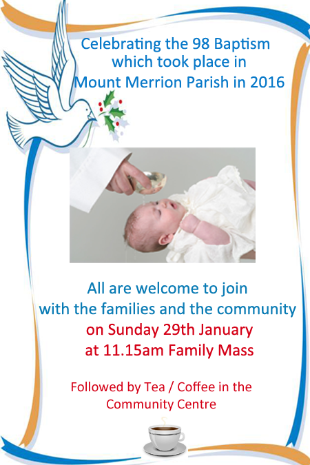 Celebrating Baptisms of 2016 with a Baptism Mass