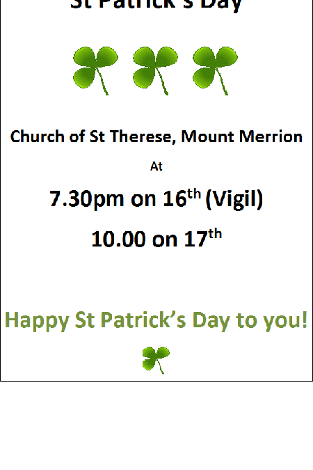 St Patrick’s Day Mass