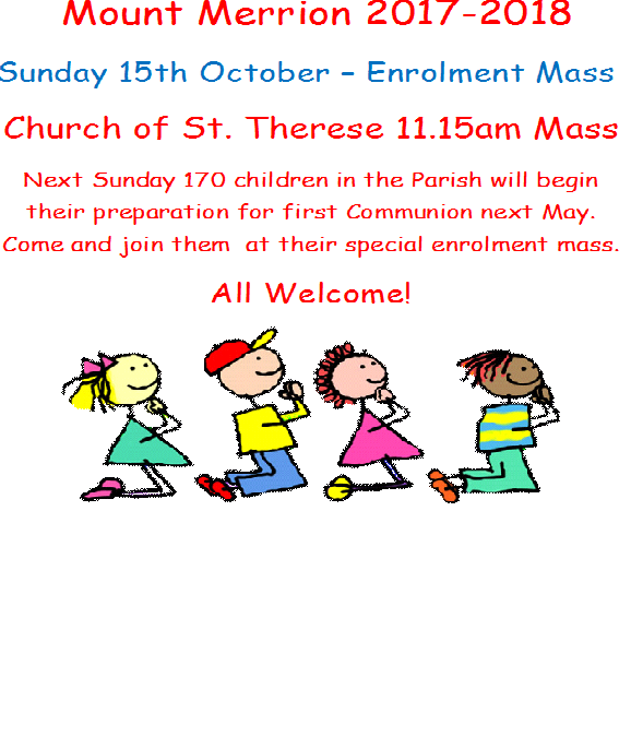 Sunday 15th October Enrolment Mass