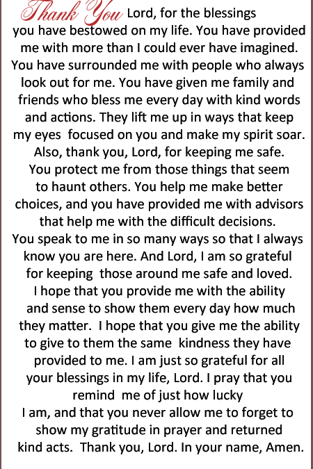 Thank you prayer