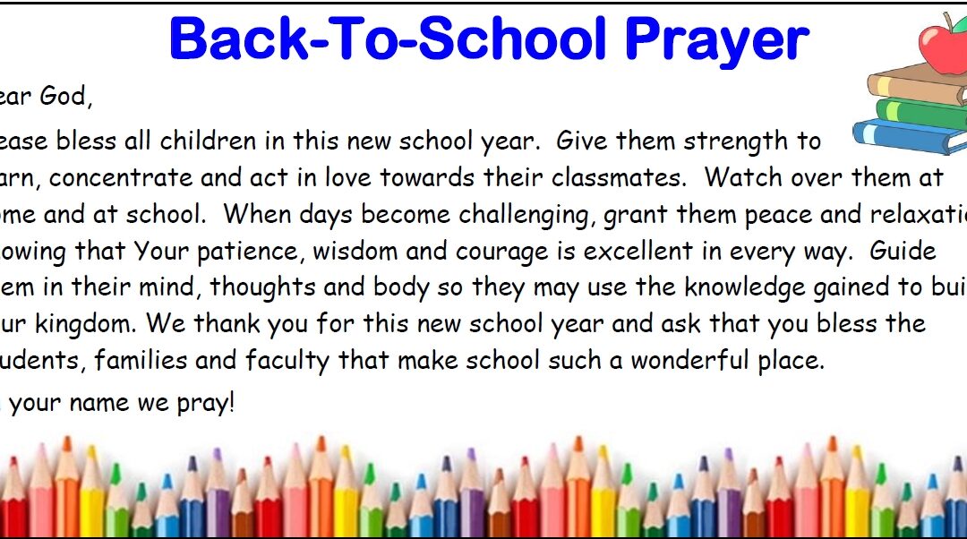 back to school prayer